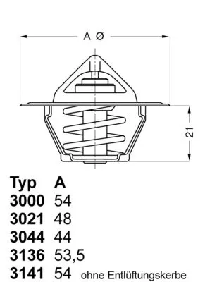 Thermostat, Kühlmittel BorgWarner (Wahler) 3136.88D50)