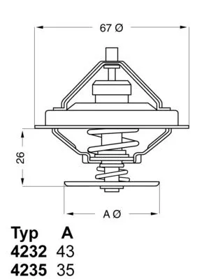 Thermostat, Kühlmittel BorgWarner (Wahler) 4235.80D)