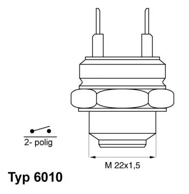Temperaturschalter, Kühlerlüfter BorgWarner (Wahler) 6010.92D)