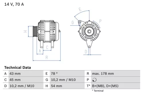 Generator BOSCH 0 986 042 071)