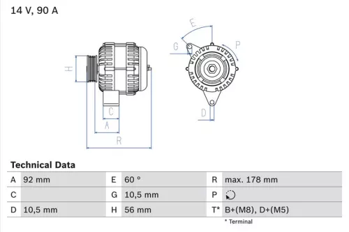 Generator BOSCH 0 986 039 750)