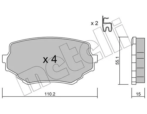 Bremsbelagsatz, Scheibenbremse METELLI 22-0249-0)