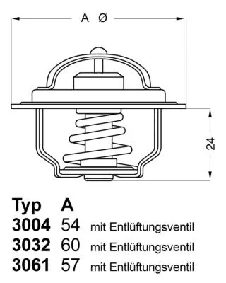 Thermostat, coolant BorgWarner (Wahler) 3004.92D1)
