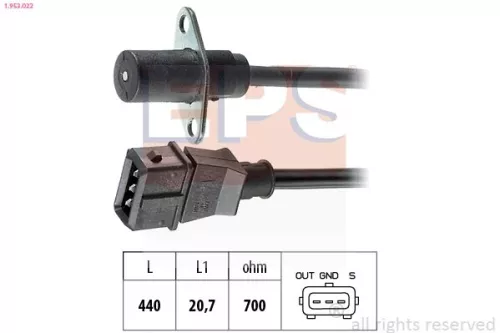 Sensor, Kurbelwellenimpuls EPS 1.953.022)