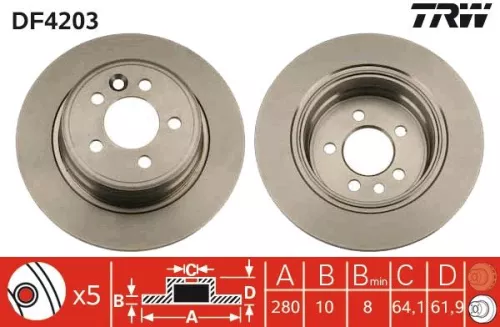 Bremsscheibe TRW DF4203)