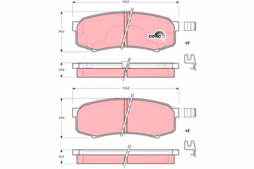 Bremsbelagsatz, Scheibenbremse TRW GDB3110)