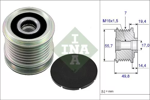 Freilaufkupplung des Generators Schaeffler INA 535 0165 10)