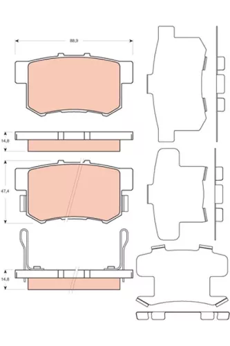 Bremsbelagsatz, Scheibenbremse TRW GDB3447)