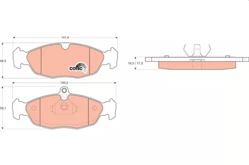 Bremsbelagsatz, Scheibenbremse TRW GDB1040)