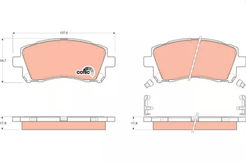 Bremsbelagsatz, Scheibenbremse TRW GDB3217)