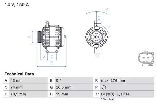 Generator BOSCH 0 986 047 910)
