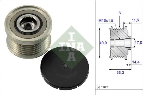 Freilaufkupplung des Generators Schaeffler INA 535 0127 10)