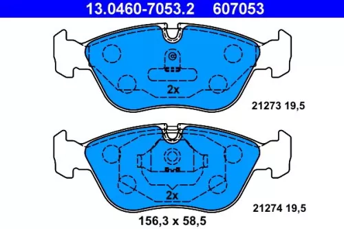 Bremsbelagsatz, Scheibenbremse ATE 13.0460-7053.2)