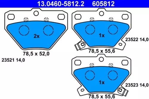 Bremsbelagsatz, Scheibenbremse ATE 13.0460-5812.2)