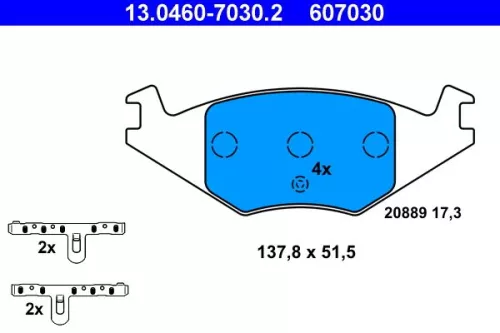 Bremsbelagsatz, Scheibenbremse ATE 13.0460-7030.2)