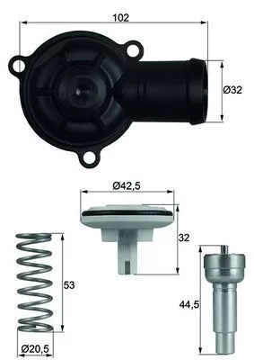 Thermostat, Kühlmittel MAHLE TI 220 87D)