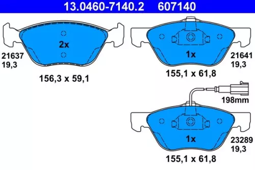 Bremsbelagsatz, Scheibenbremse ATE 13.0460-7140.2)