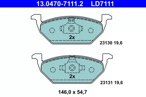Brake Pad Set, disc brake ATE 13.0470-7111.2)