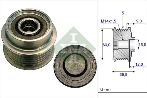 Freilaufkupplung des Generators Schaeffler INA 535 0180 10)