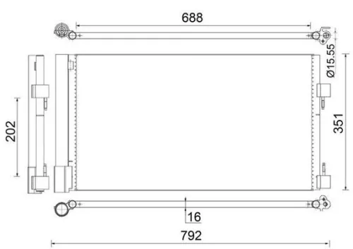 Kondensator, Klimaanlage MAHLE AC 486 000S)