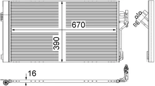 Kondensator, Klimaanlage MAHLE AC 761 000S)