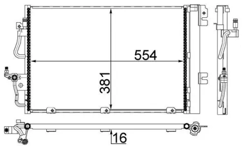 Kondensator, Klimaanlage MAHLE AC 377 001S)