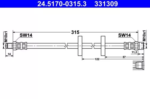 Bremsschlauch ATE 24.5170-0315.3)