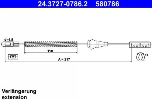 Seilzug, Feststellbremse ATE 24.3727-0786.2)