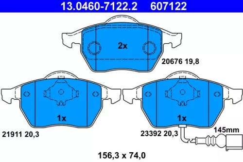 Bremsbelagsatz, Scheibenbremse ATE 13.0460-7122.2)