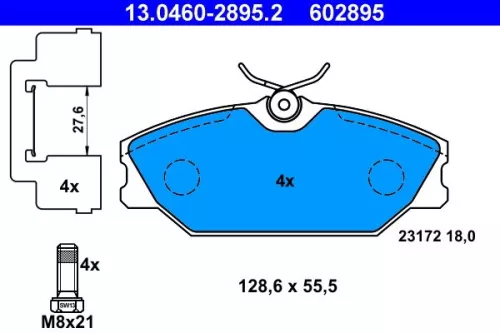 Bremsbelagsatz, Scheibenbremse ATE 13.0460-2895.2)
