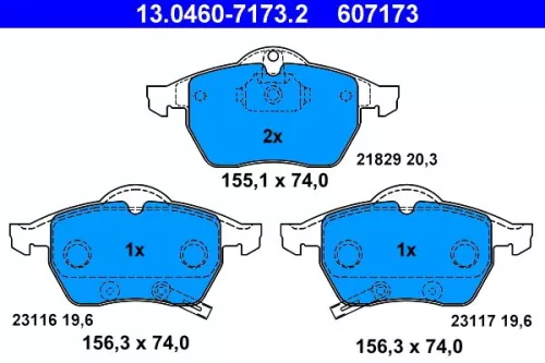 Bremsbelagsatz, Scheibenbremse ATE 13.0460-7173.2)