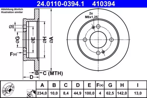 Bremsscheibe ATE 24.0110-0394.1)