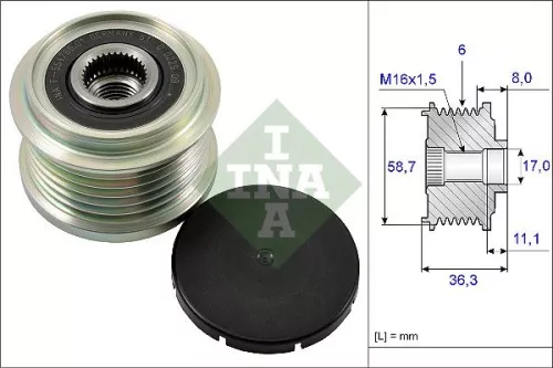 Freilaufkupplung des Generators Schaeffler INA 535 0160 10)