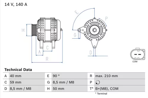 Alternator BOSCH 0 986 081 340)