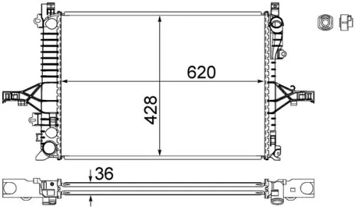 Kühler, Motorkühlung MAHLE CR 1546 000S)