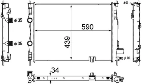 Kühler, Motorkühlung MAHLE CR 1075 000S)