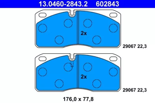 Bremsbelagsatz, Scheibenbremse ATE 13.0460-2843.2)