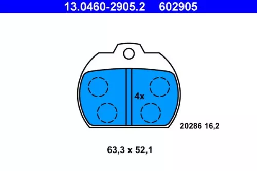Bremsbelagsatz, Scheibenbremse ATE 13.0460-2905.2)