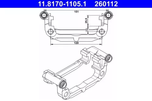 Halterung, Bremssattel ATE 11.8170-1105.1)