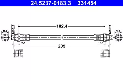 Bremsschlauch ATE 24.5237-0183.3)