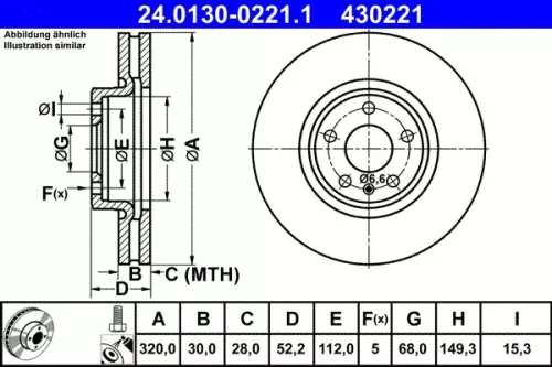 Bremsscheibe ATE 24.0130-0221.1)