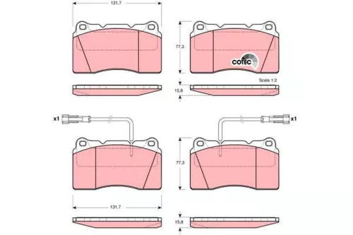 Brake Pad Set, disc brake TRW GDB1363)