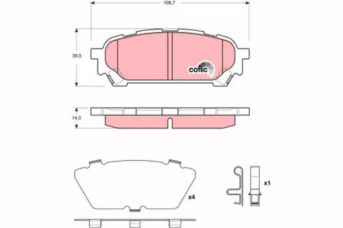 Bremsbelagsatz, Scheibenbremse TRW GDB3395)