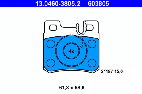 Bremsbelagsatz, Scheibenbremse ATE 13.0460-3805.2)