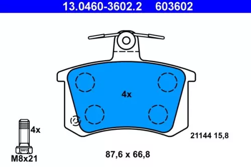 Bremsbelagsatz, Scheibenbremse ATE 13.0460-3602.2)