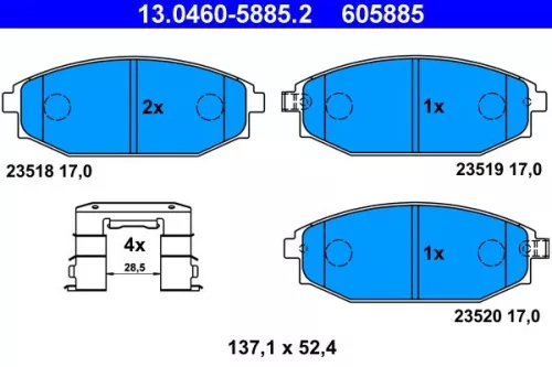 Bremsbelagsatz, Scheibenbremse ATE 13.0460-5885.2)