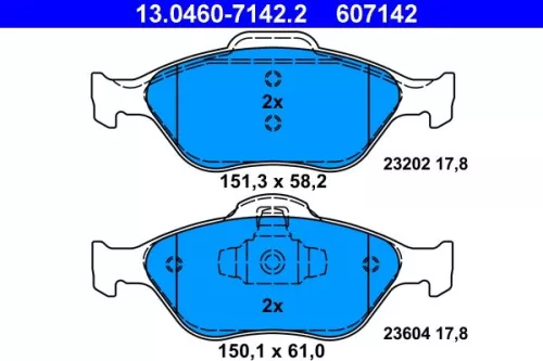 Bremsbelagsatz, Scheibenbremse ATE 13.0460-7142.2)