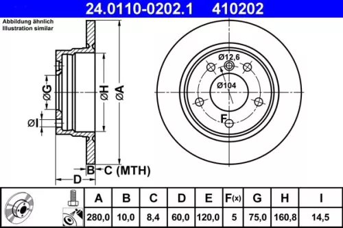 Bremsscheibe ATE 24.0110-0202.1)