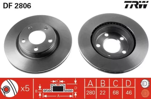 Bremsscheibe TRW DF2806)