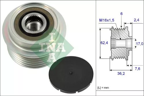 Freilaufkupplung des Generators Schaeffler INA 535 0238 10)